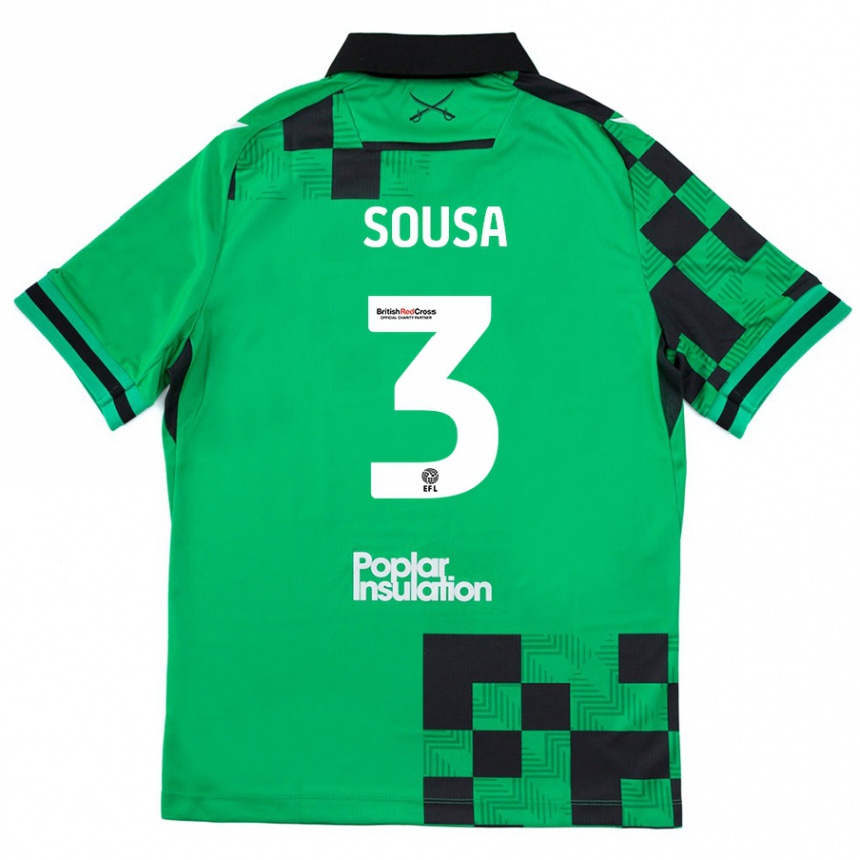 Enfant Football Maillot Lino Sousa #3 Vert Noir Tenues Extérieur 2024/25