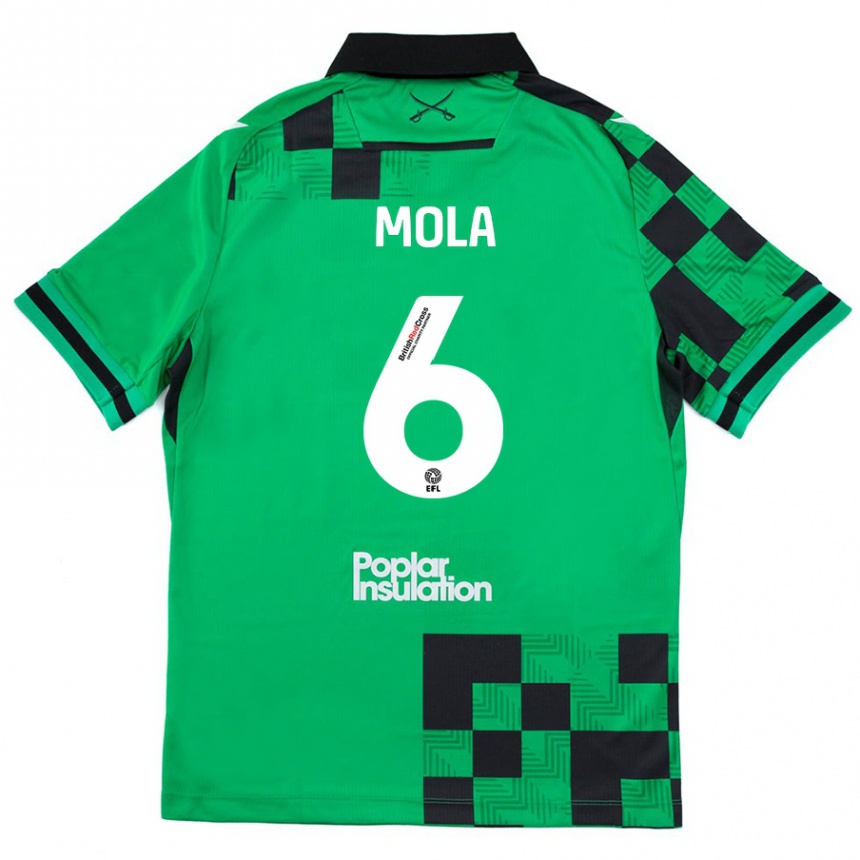 Enfant Football Maillot Clinton Mola #6 Vert Noir Tenues Extérieur 2024/25