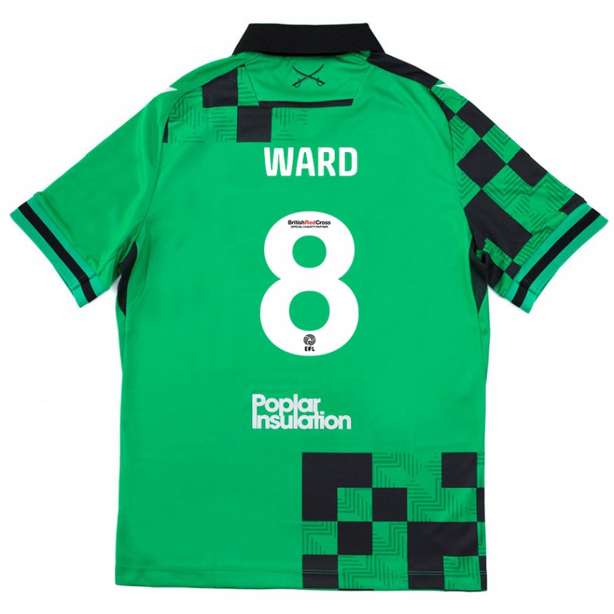 Enfant Football Maillot Grant Ward #8 Vert Noir Tenues Extérieur 2024/25