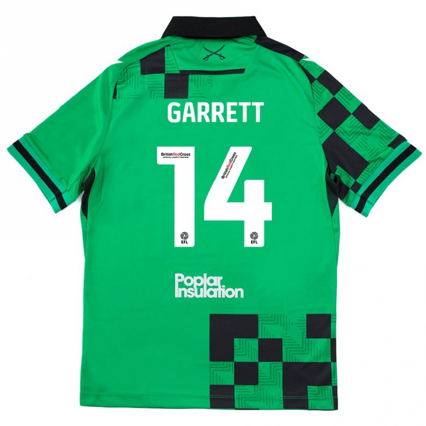 Enfant Football Maillot Jake Garrett #14 Vert Noir Tenues Extérieur 2024/25