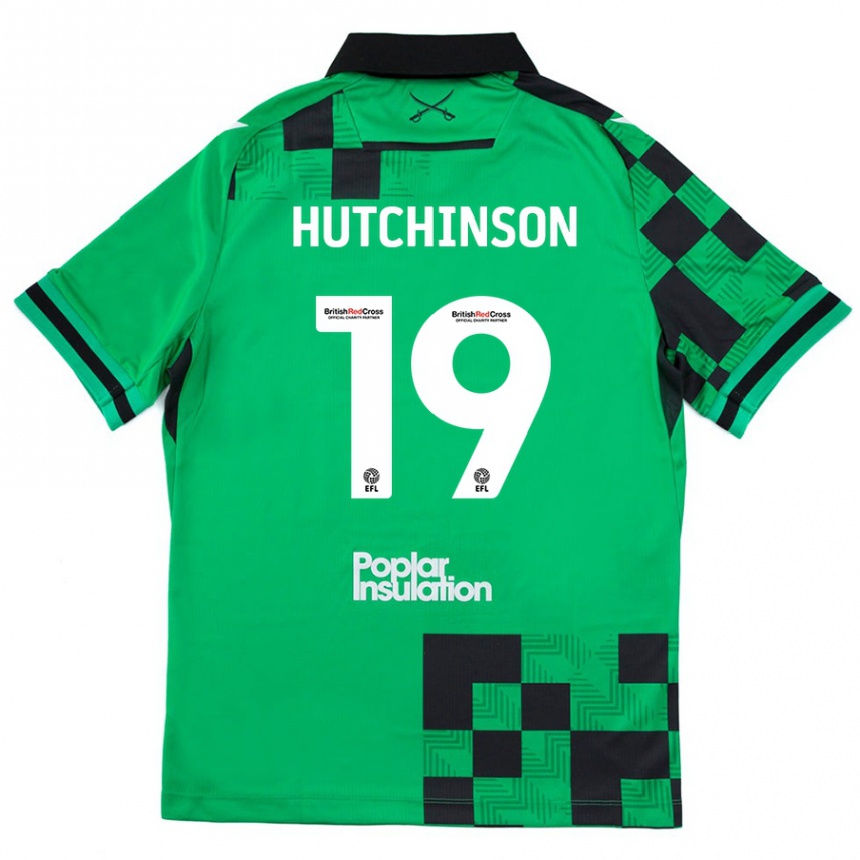 Enfant Football Maillot Isaac Hutchinson #19 Vert Noir Tenues Extérieur 2024/25