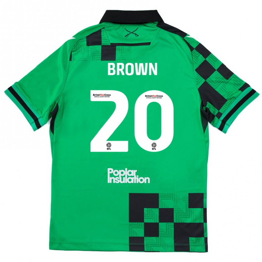 Enfant Football Maillot Jevani Brown #20 Vert Noir Tenues Extérieur 2024/25