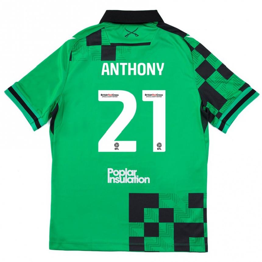 Enfant Football Maillot Micah Anthony #21 Vert Noir Tenues Extérieur 2024/25