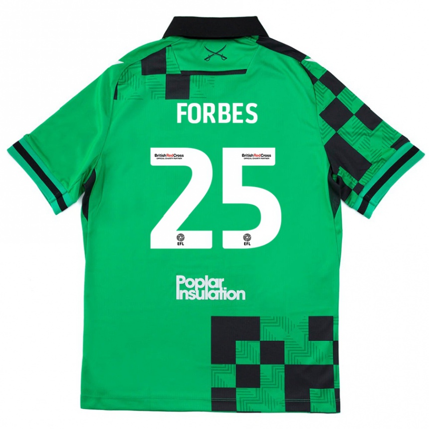 Enfant Football Maillot Michael Forbes #25 Vert Noir Tenues Extérieur 2024/25