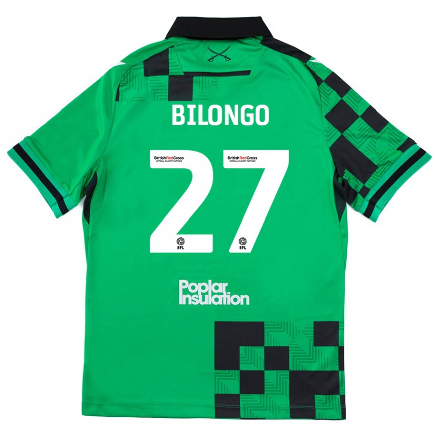 Enfant Football Maillot Bryant Bilongo #27 Vert Noir Tenues Extérieur 2024/25