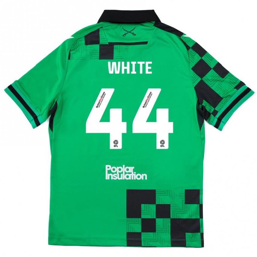 Enfant Football Maillot Charlie White #44 Vert Noir Tenues Extérieur 2024/25