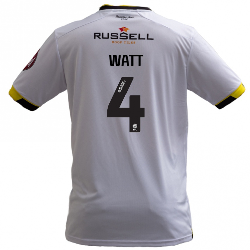 Enfant Football Maillot Elliot Watt #4 Blanc Tenues Extérieur 2024/25