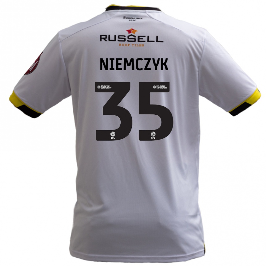 Enfant Football Maillot Jakub Niemczyk #35 Blanc Tenues Extérieur 2024/25