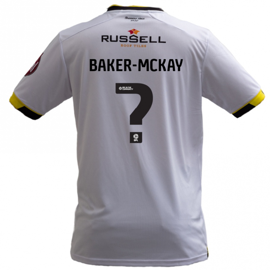 Enfant Football Maillot Kiyan Baker-Mckay #0 Blanc Tenues Extérieur 2024/25