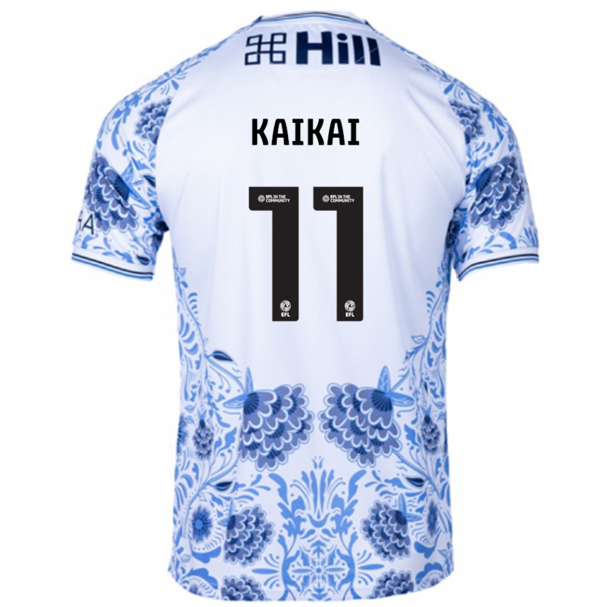 Enfant Football Maillot Sullay Kaikai #11 Blanc Bleu Tenues Extérieur 2024/25