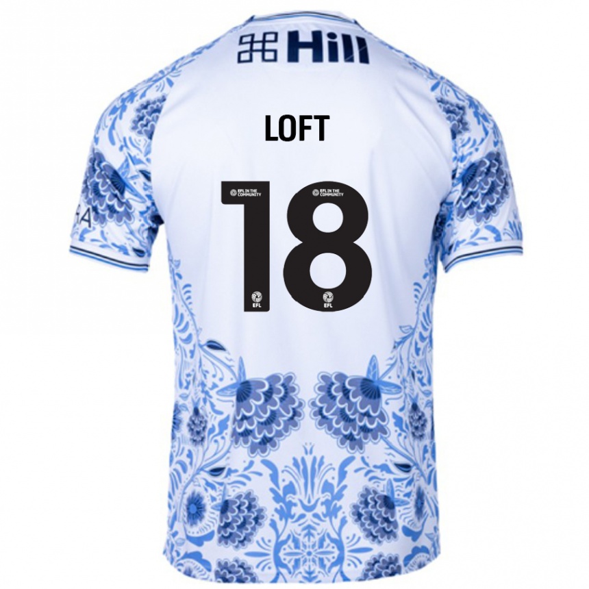 Enfant Football Maillot Ryan Loft #18 Blanc Bleu Tenues Extérieur 2024/25