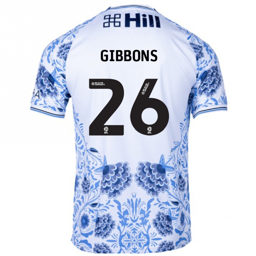 Enfant Football Maillot James Gibbons #26 Blanc Bleu Tenues Extérieur 2024/25