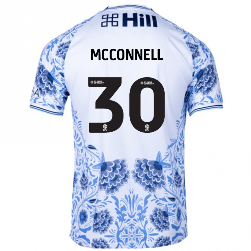 Enfant Football Maillot Glenn Mcconnell #30 Blanc Bleu Tenues Extérieur 2024/25