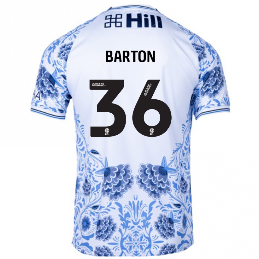 Enfant Football Maillot Dan Barton #36 Blanc Bleu Tenues Extérieur 2024/25