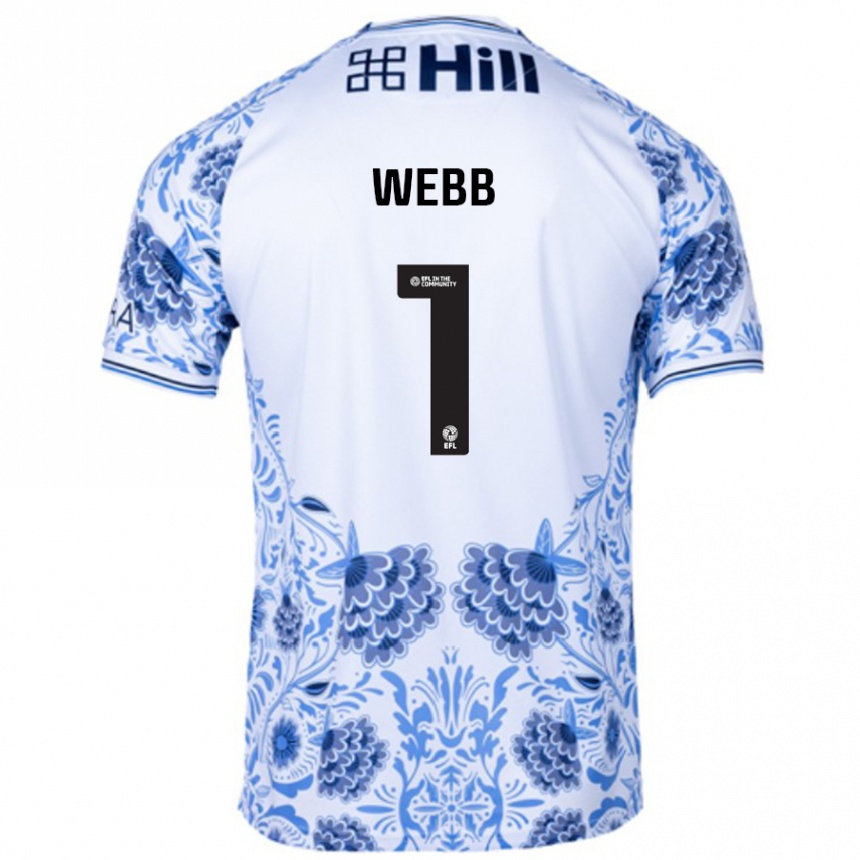 Enfant Football Maillot Lauren Webb #1 Blanc Bleu Tenues Extérieur 2024/25