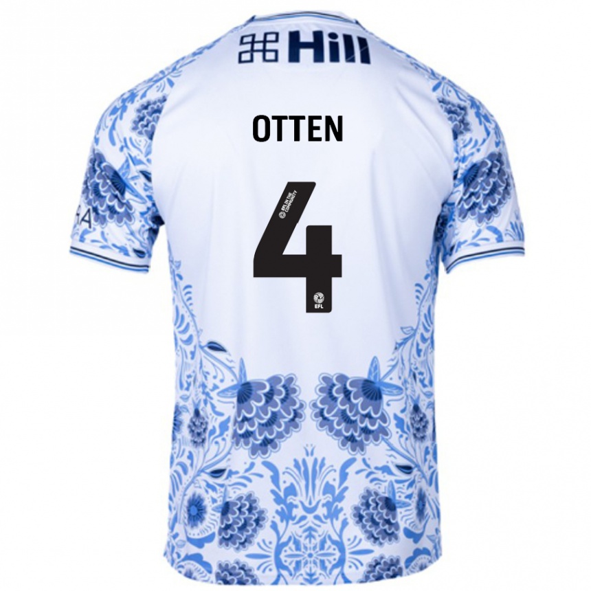 Enfant Football Maillot Gisela Otten #4 Blanc Bleu Tenues Extérieur 2024/25