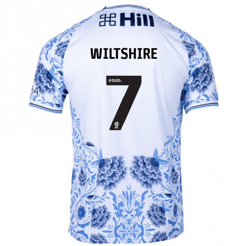 Enfant Football Maillot Sarah Wiltshire #7 Blanc Bleu Tenues Extérieur 2024/25