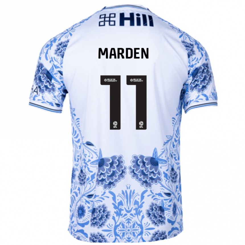 Enfant Football Maillot Ella Marden #11 Blanc Bleu Tenues Extérieur 2024/25