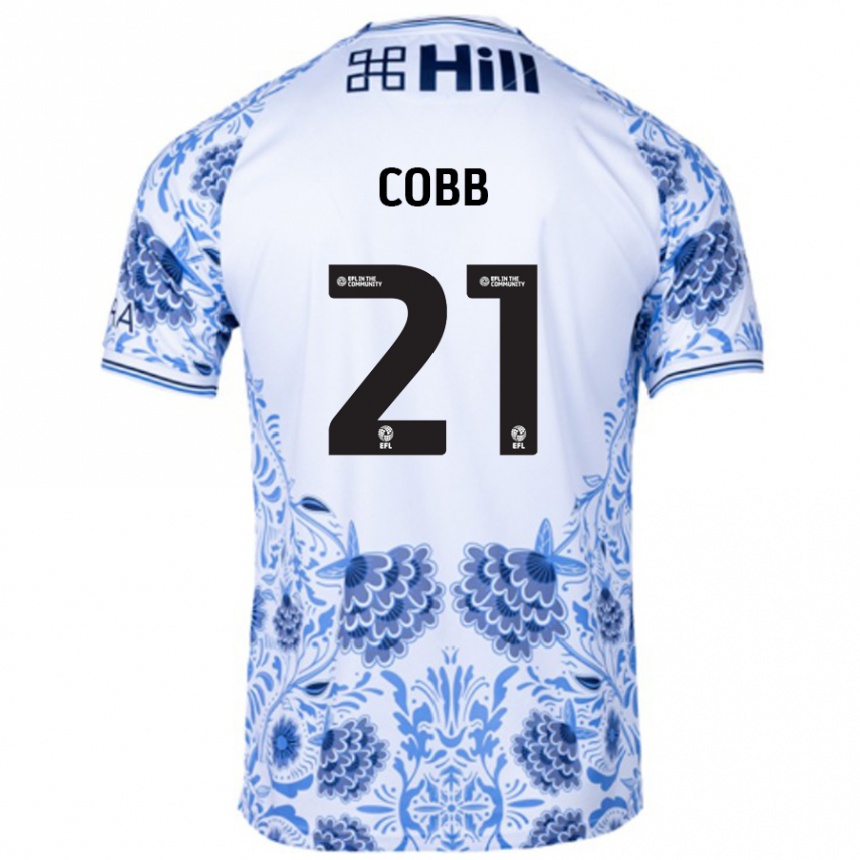 Enfant Football Maillot Serena Cobb #21 Blanc Bleu Tenues Extérieur 2024/25