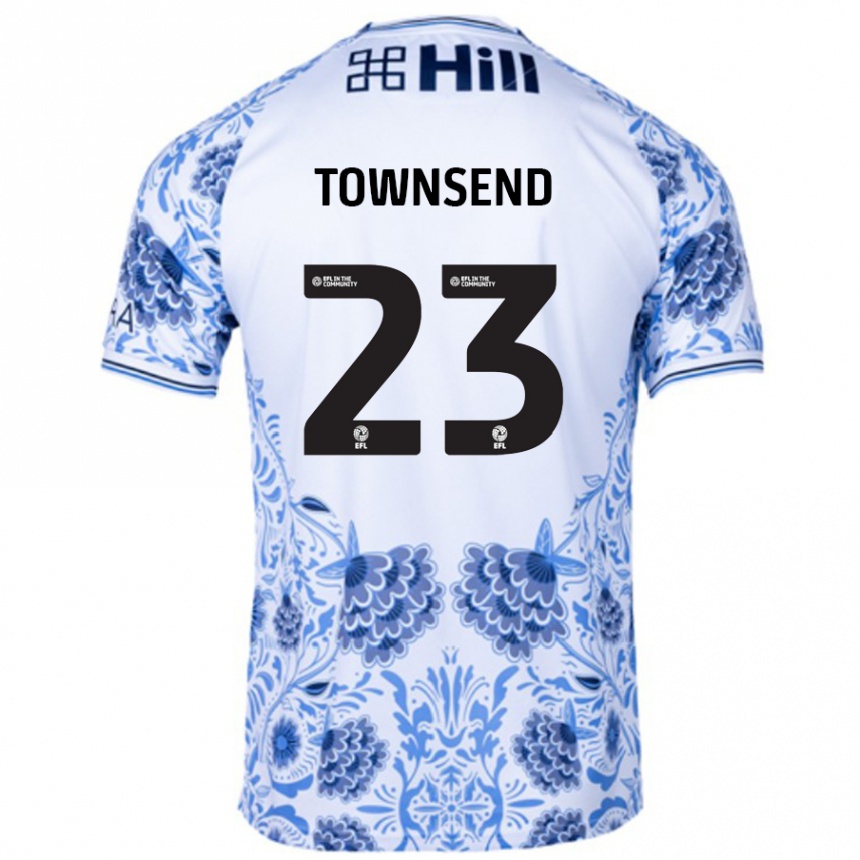 Enfant Football Maillot Eleanor Townsend #23 Blanc Bleu Tenues Extérieur 2024/25