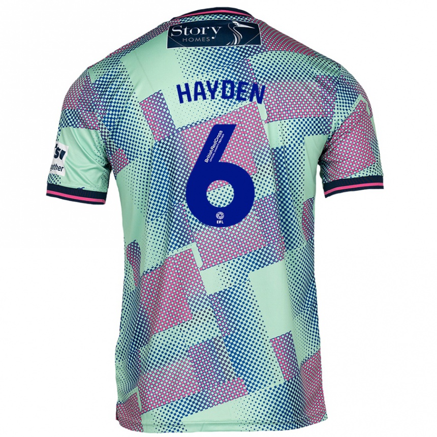 Enfant Football Maillot Aaron Hayden #6 Vert Tenues Extérieur 2024/25