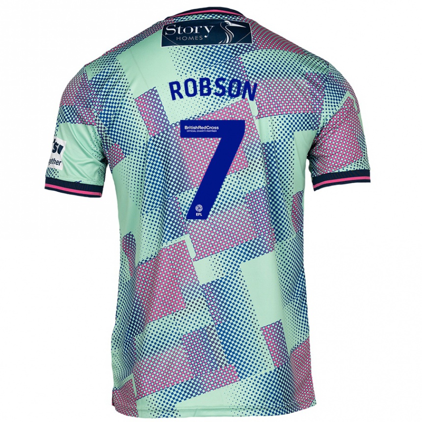 Enfant Football Maillot Ethan Robson #7 Vert Tenues Extérieur 2024/25