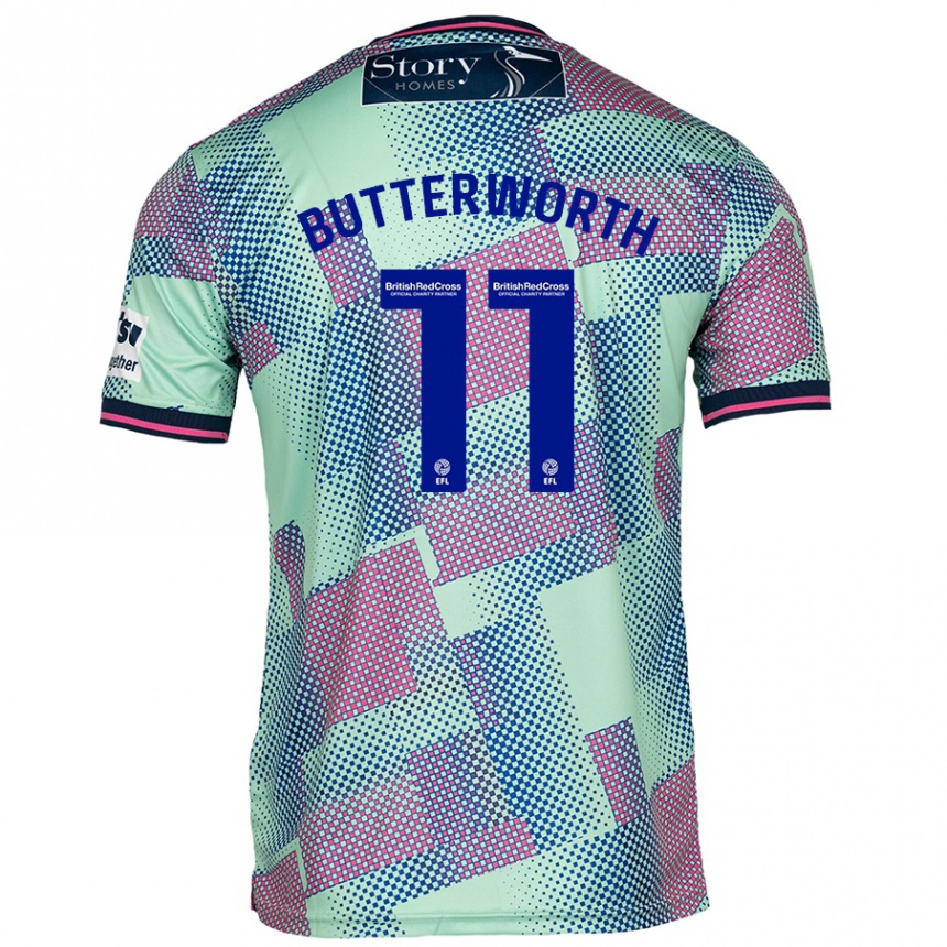 Enfant Football Maillot Daniel Butterworth #11 Vert Tenues Extérieur 2024/25