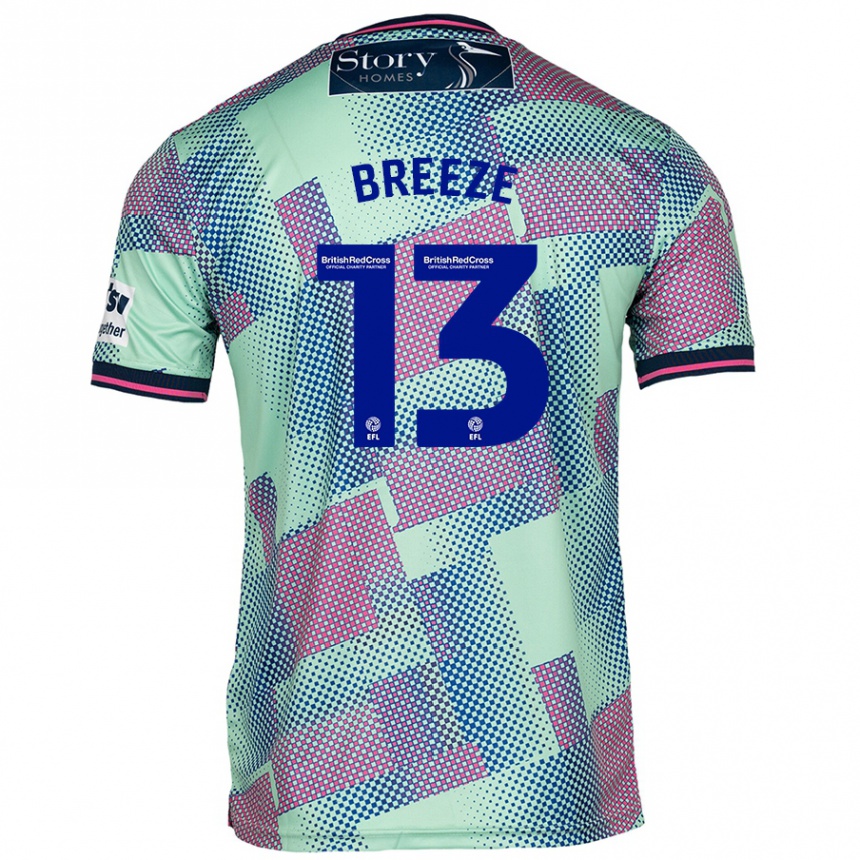 Enfant Football Maillot Gabriel Breeze #13 Vert Tenues Extérieur 2024/25