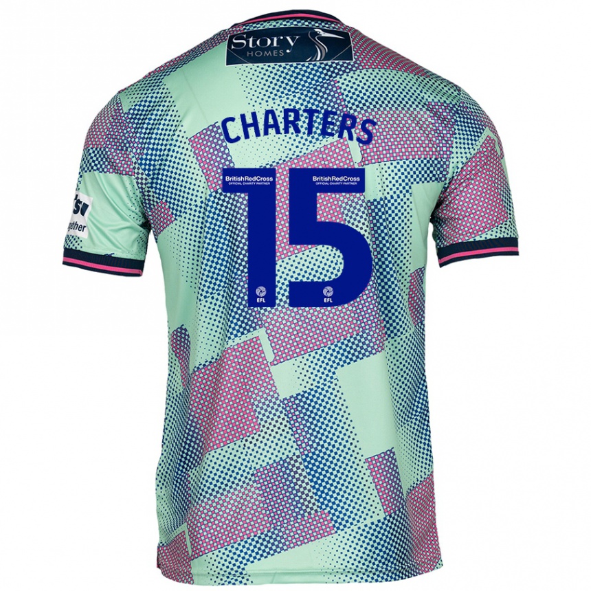 Enfant Football Maillot Taylor Charters #15 Vert Tenues Extérieur 2024/25