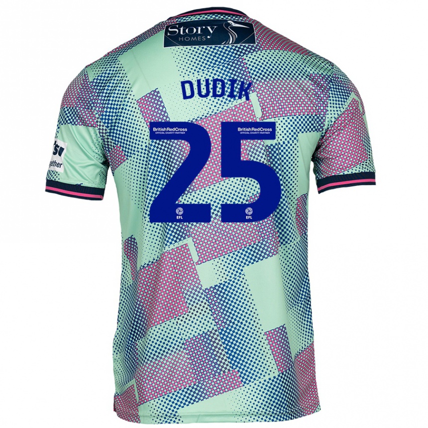 Enfant Football Maillot Anton Dudik #25 Vert Tenues Extérieur 2024/25