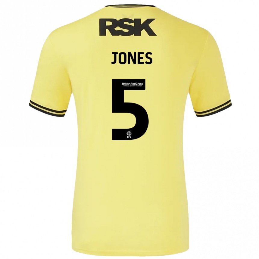 Enfant Football Maillot Lloyd Jones #5 Jaune Noir Tenues Extérieur 2024/25