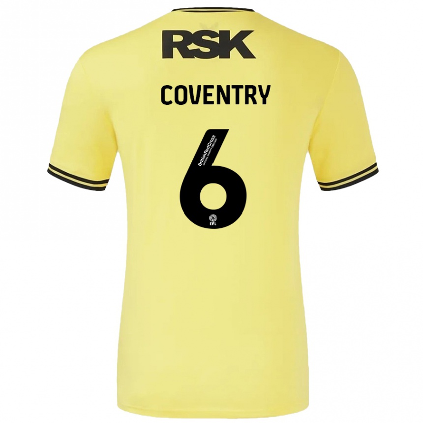 Enfant Football Maillot Conor Coventry #6 Jaune Noir Tenues Extérieur 2024/25