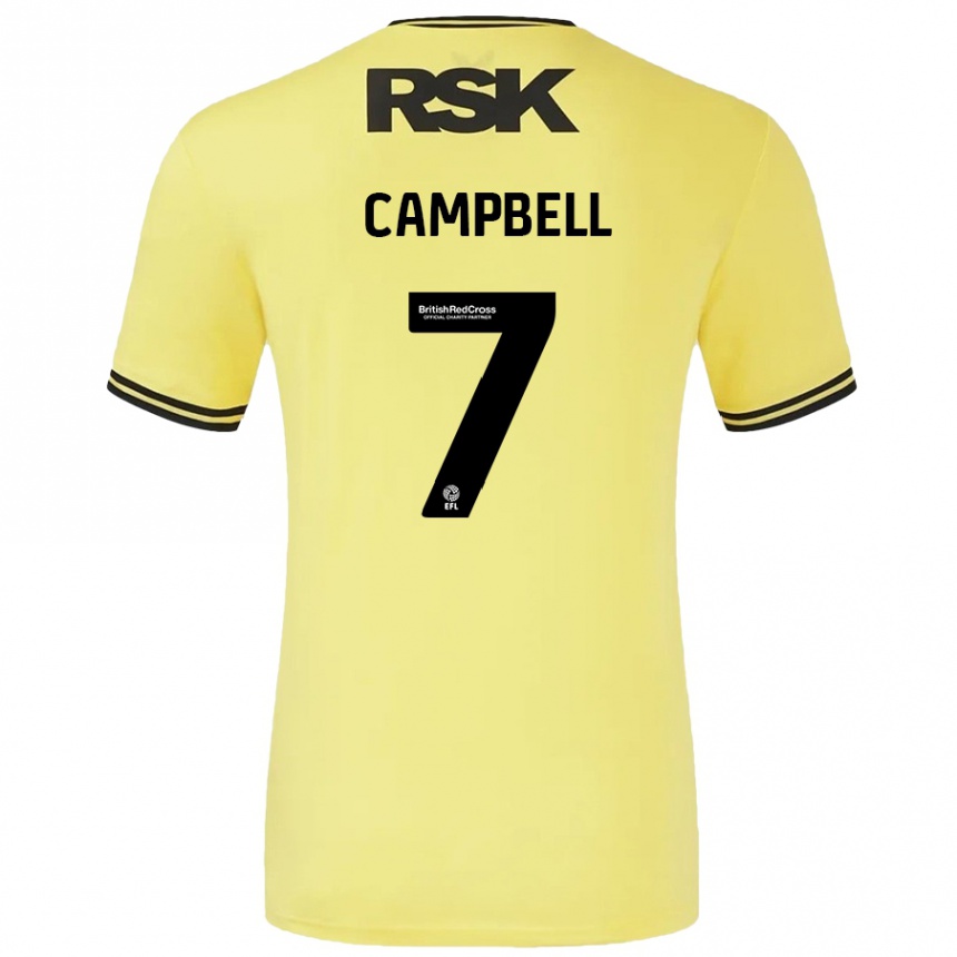 Enfant Football Maillot Tyreece Campbell #7 Jaune Noir Tenues Extérieur 2024/25