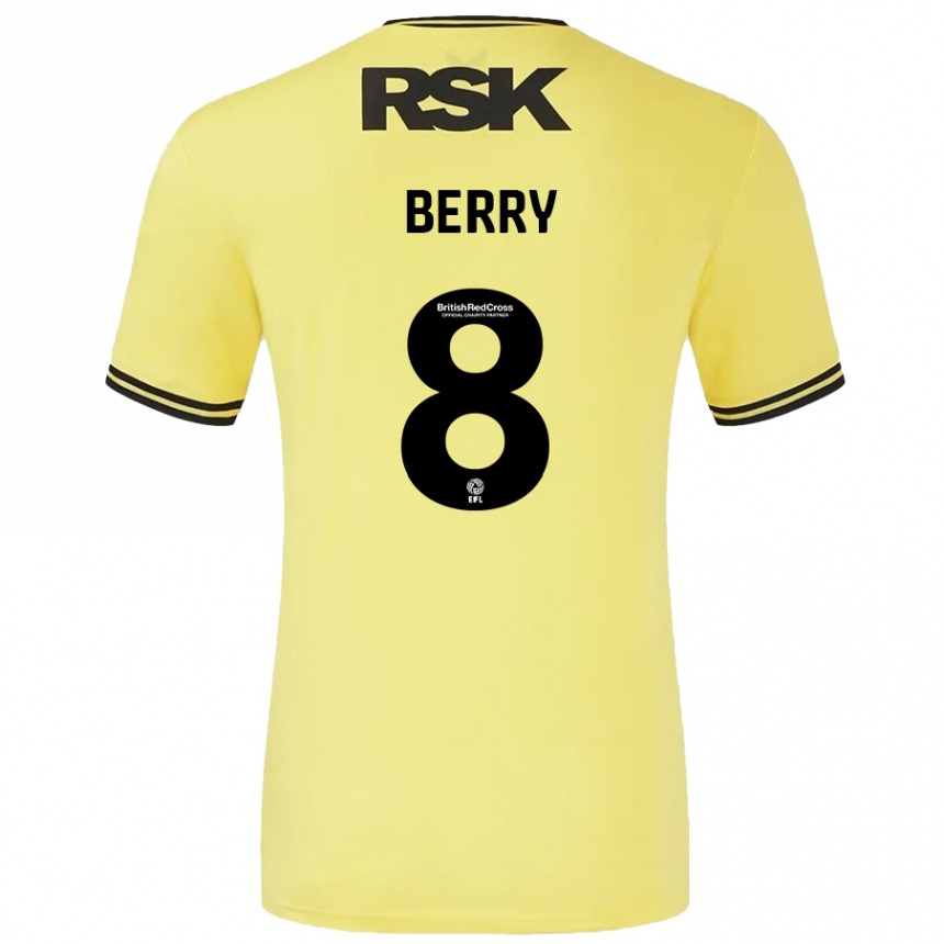 Enfant Football Maillot Luke Berry #8 Jaune Noir Tenues Extérieur 2024/25