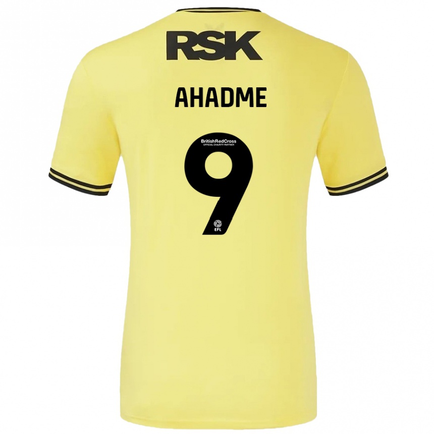 Enfant Football Maillot Gassan Ahadme #9 Jaune Noir Tenues Extérieur 2024/25