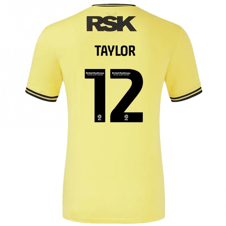 Enfant Football Maillot Terry Taylor #12 Jaune Noir Tenues Extérieur 2024/25