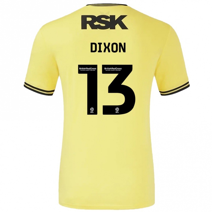 Enfant Football Maillot Kaheim Dixon #13 Jaune Noir Tenues Extérieur 2024/25