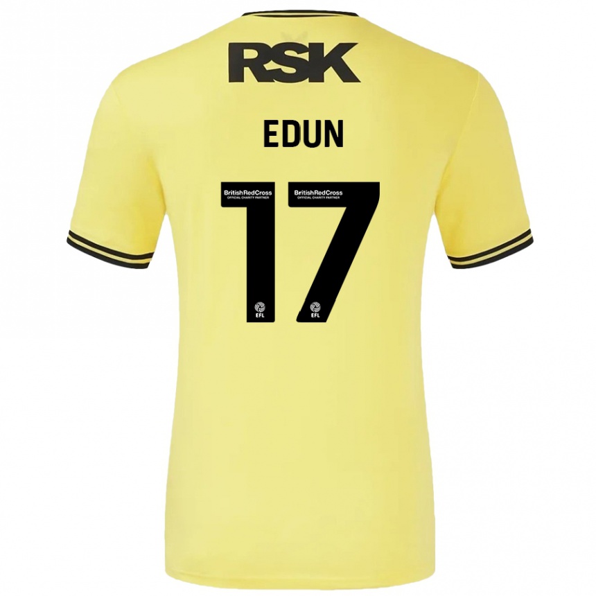 Enfant Football Maillot Tayo Edun #17 Jaune Noir Tenues Extérieur 2024/25