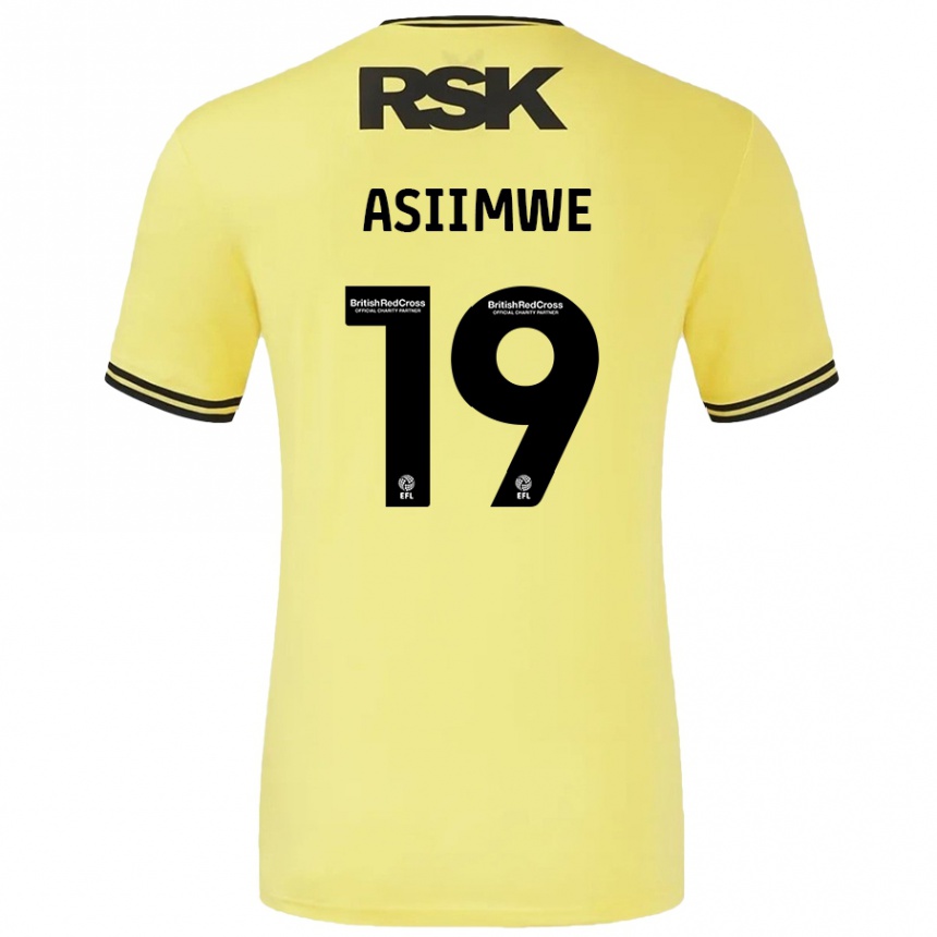 Enfant Football Maillot Nathan Asiimwe #19 Jaune Noir Tenues Extérieur 2024/25