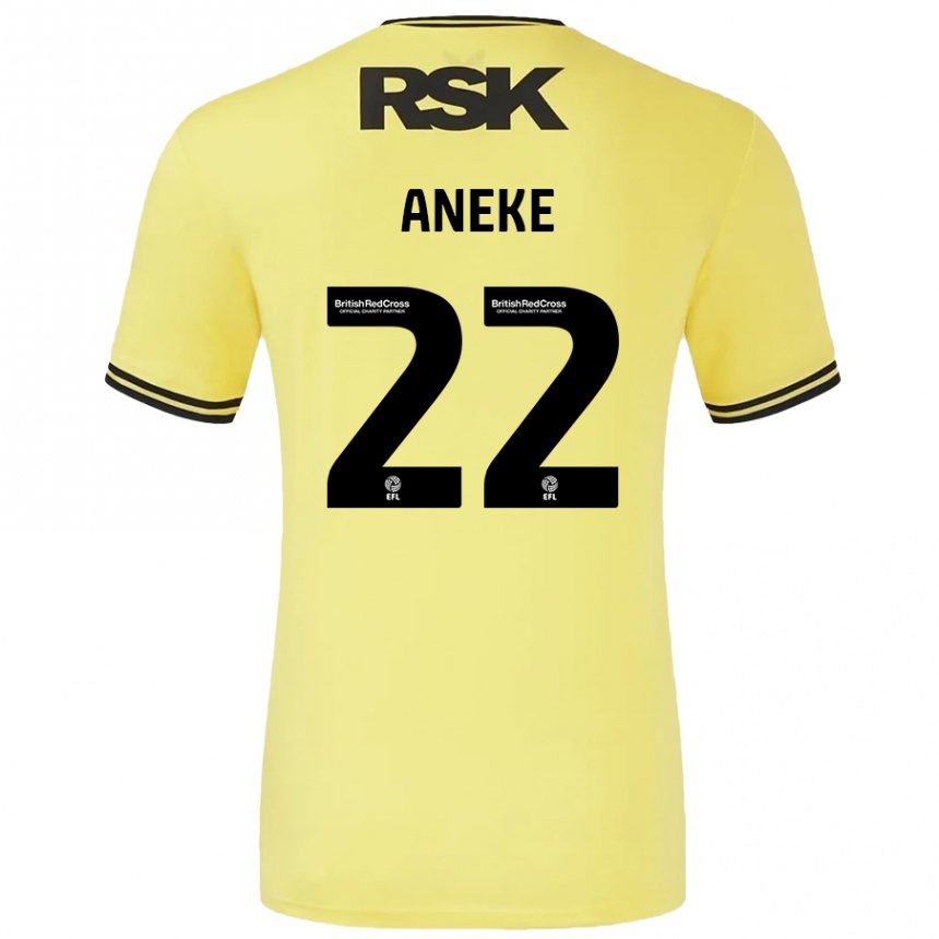 Enfant Football Maillot Chuks Aneke #22 Jaune Noir Tenues Extérieur 2024/25