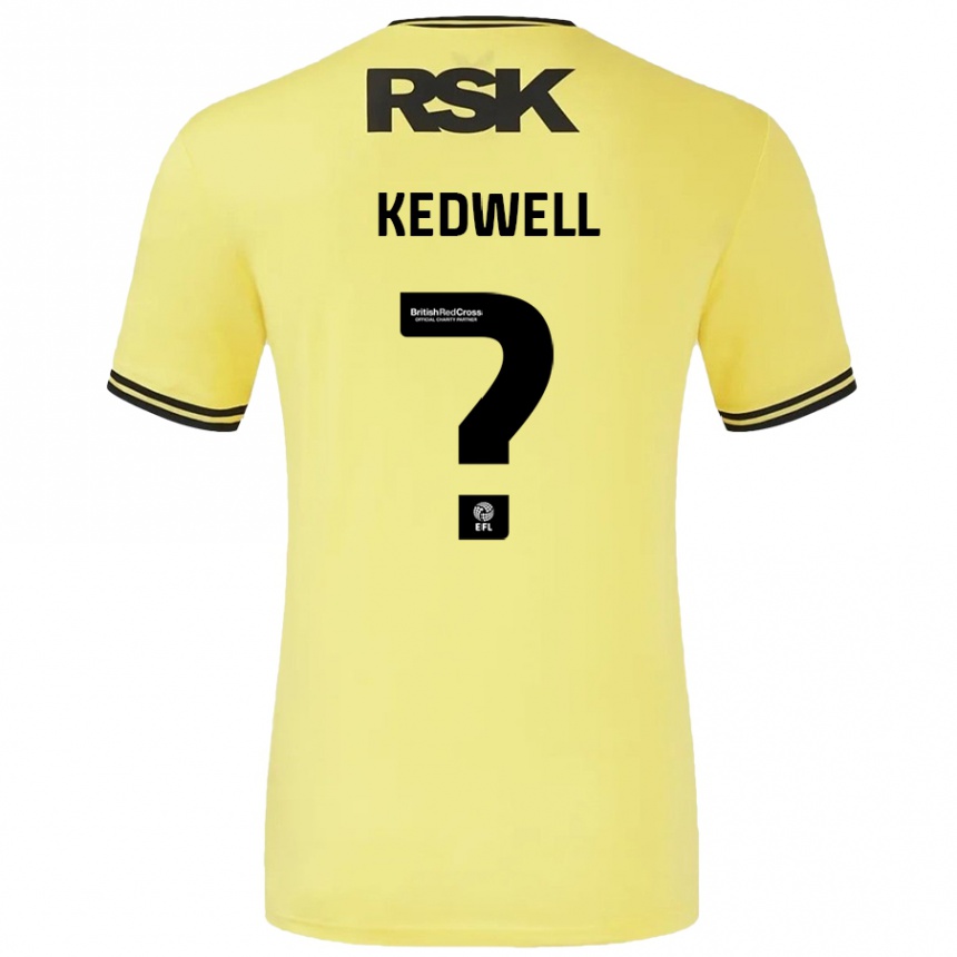 Enfant Football Maillot Harvey Kedwell #0 Jaune Noir Tenues Extérieur 2024/25