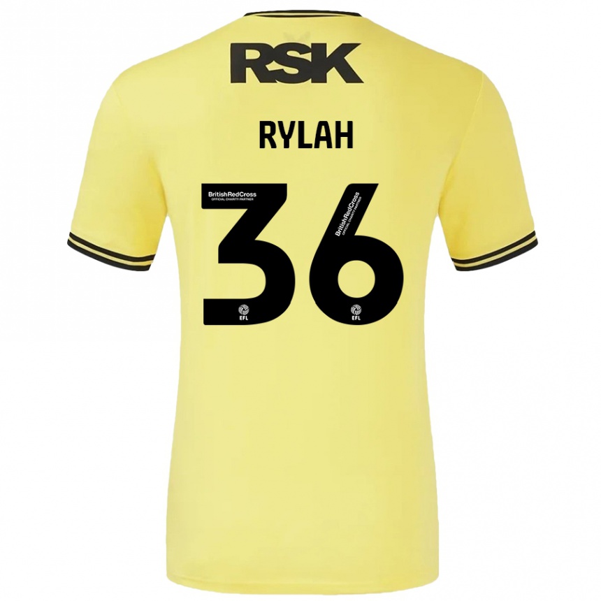 Enfant Football Maillot Henry Rylah #36 Jaune Noir Tenues Extérieur 2024/25