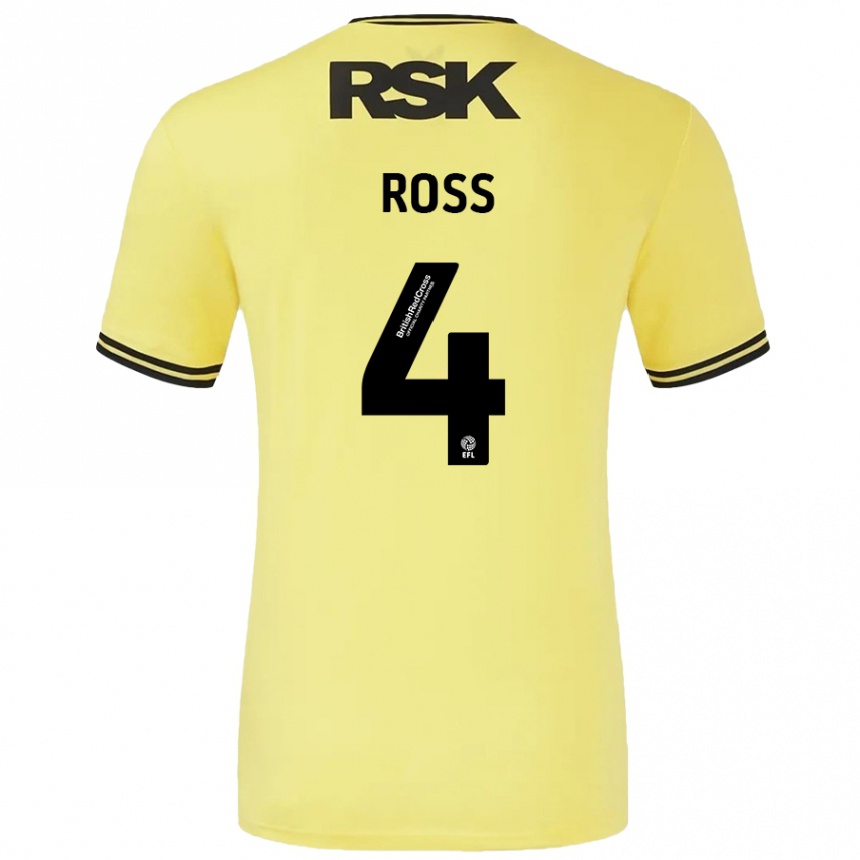 Enfant Football Maillot Mia Ross #4 Jaune Noir Tenues Extérieur 2024/25