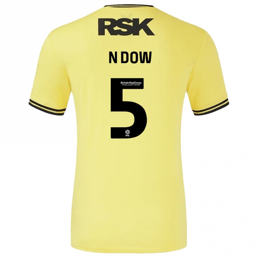 Enfant Football Maillot Elisha N'dow #5 Jaune Noir Tenues Extérieur 2024/25