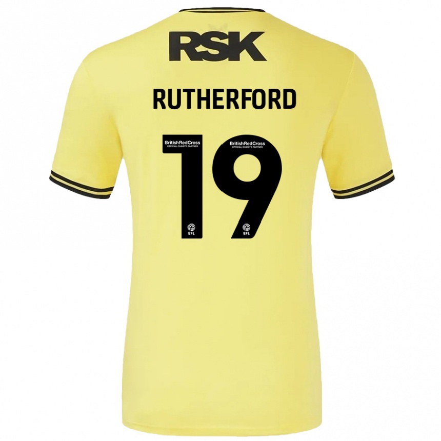 Enfant Football Maillot Ella Rutherford #19 Jaune Noir Tenues Extérieur 2024/25