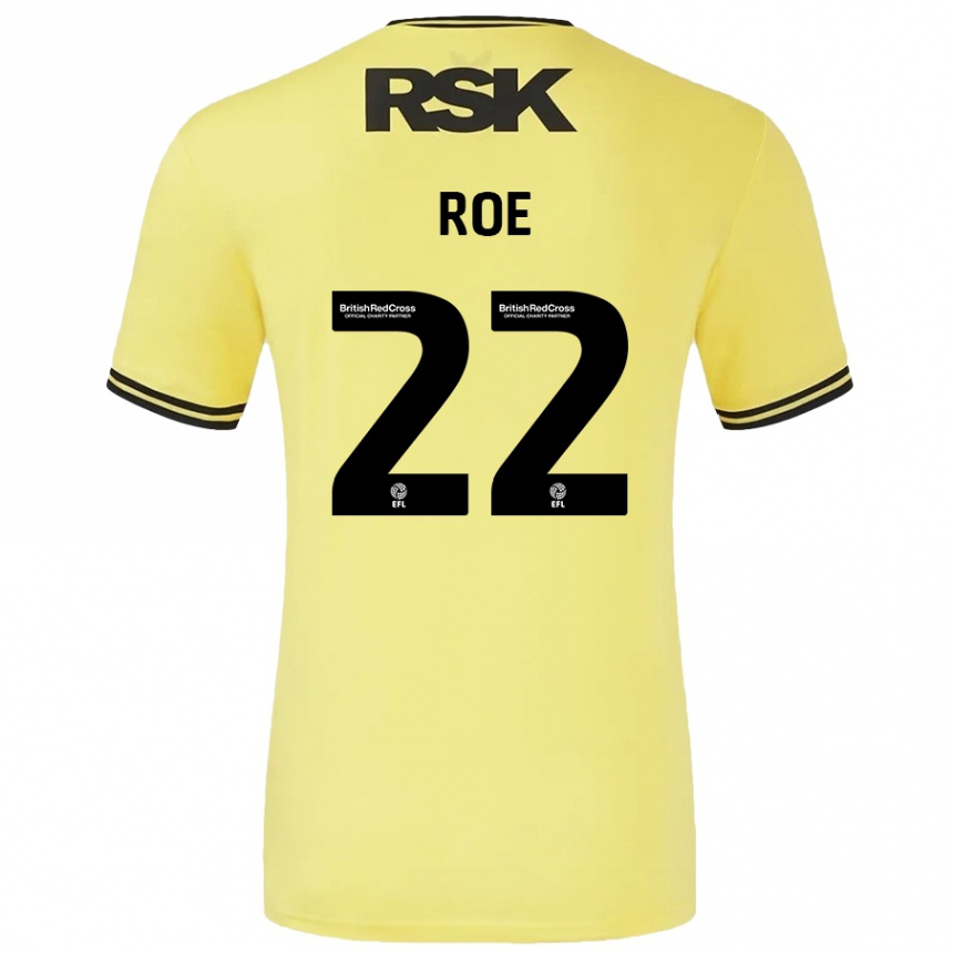 Enfant Football Maillot Bethan Roe #22 Jaune Noir Tenues Extérieur 2024/25