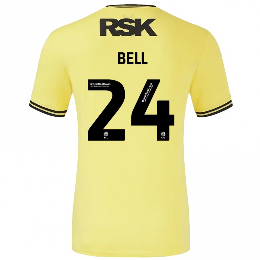 Enfant Football Maillot Taylor Bell #24 Jaune Noir Tenues Extérieur 2024/25