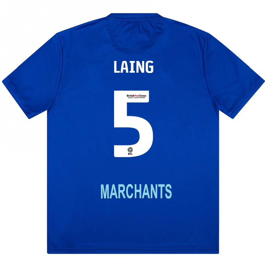 Enfant Football Maillot Levi Laing #5 Vert Tenues Extérieur 2024/25