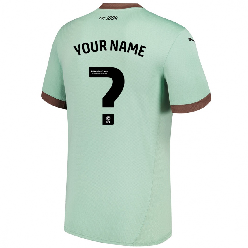 Enfant Football Maillot Votre Nom #0 Vert Pâle Tenues Extérieur 2024/25