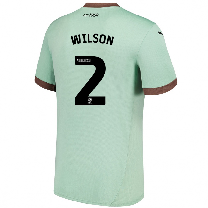 Enfant Football Maillot Kane Wilson #2 Vert Pâle Tenues Extérieur 2024/25